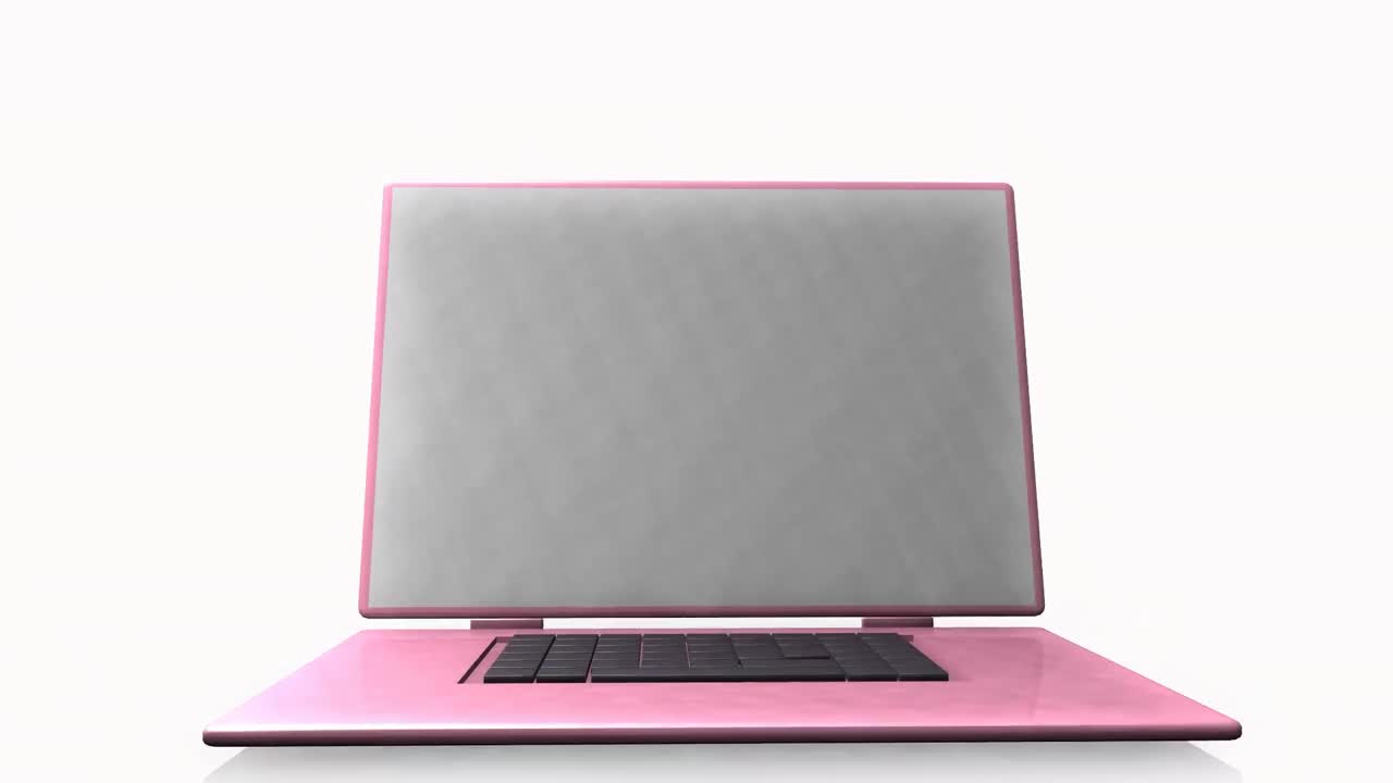 animación en 3d de una computadora portátil