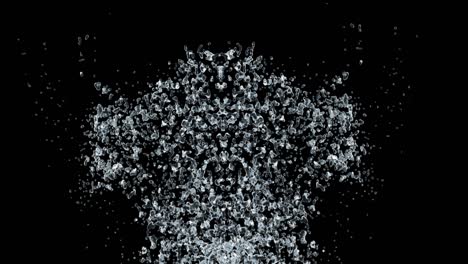 water splash with droplets on black background. 3d illustration.