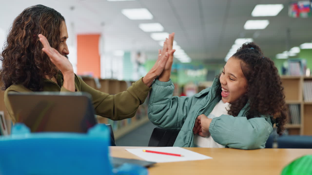 Teacher and Student in Library