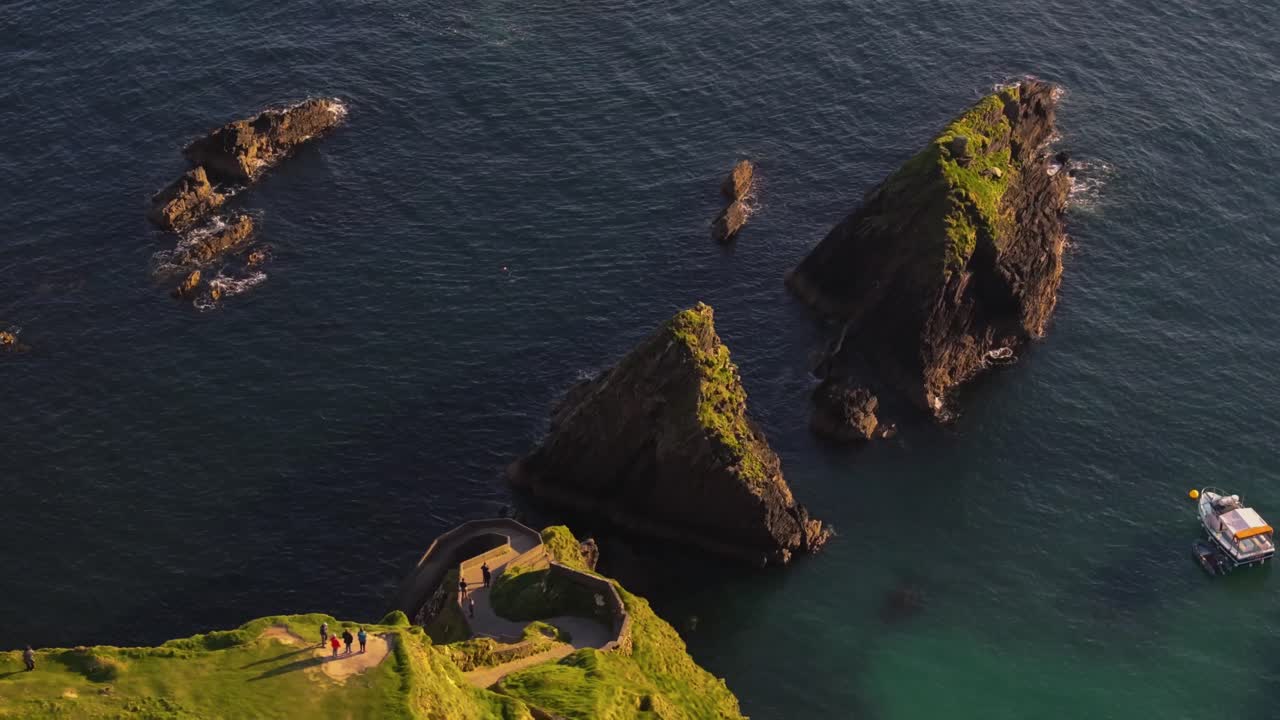 Dunquin Pier, with dramatic skies and sea views - Dingle Co.Kerry - 4K Cinematic Drone Footage 08.