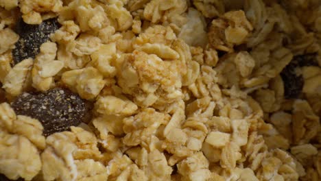 macro video of granola spinning