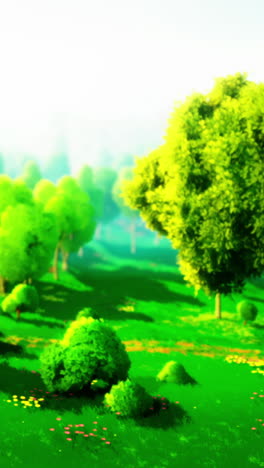 un hermoso campo verde con árboles en el fondo