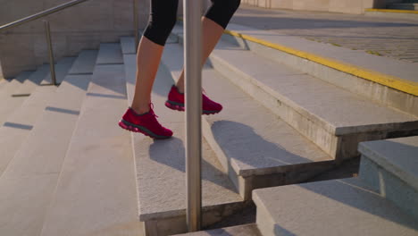 woman exercising on stairs