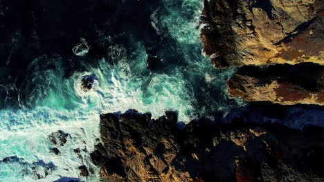 drone shot of waves crashing on scenic coastline at big sur state park off pacific coast highway in california 3