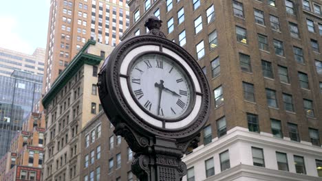 clock on the 5th ave in new york city in 4k slow motion 60fps