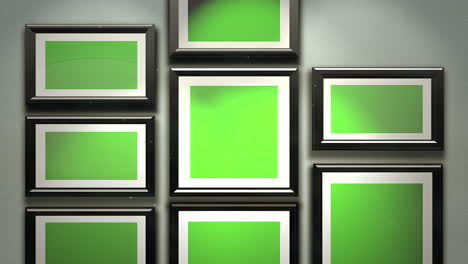 Bewegungskamera-In-Kunstgalerie-Mit-Bild-Und-Modernem-Rahmen-Mit-Grünem-Mock-up-Bildschirm-1