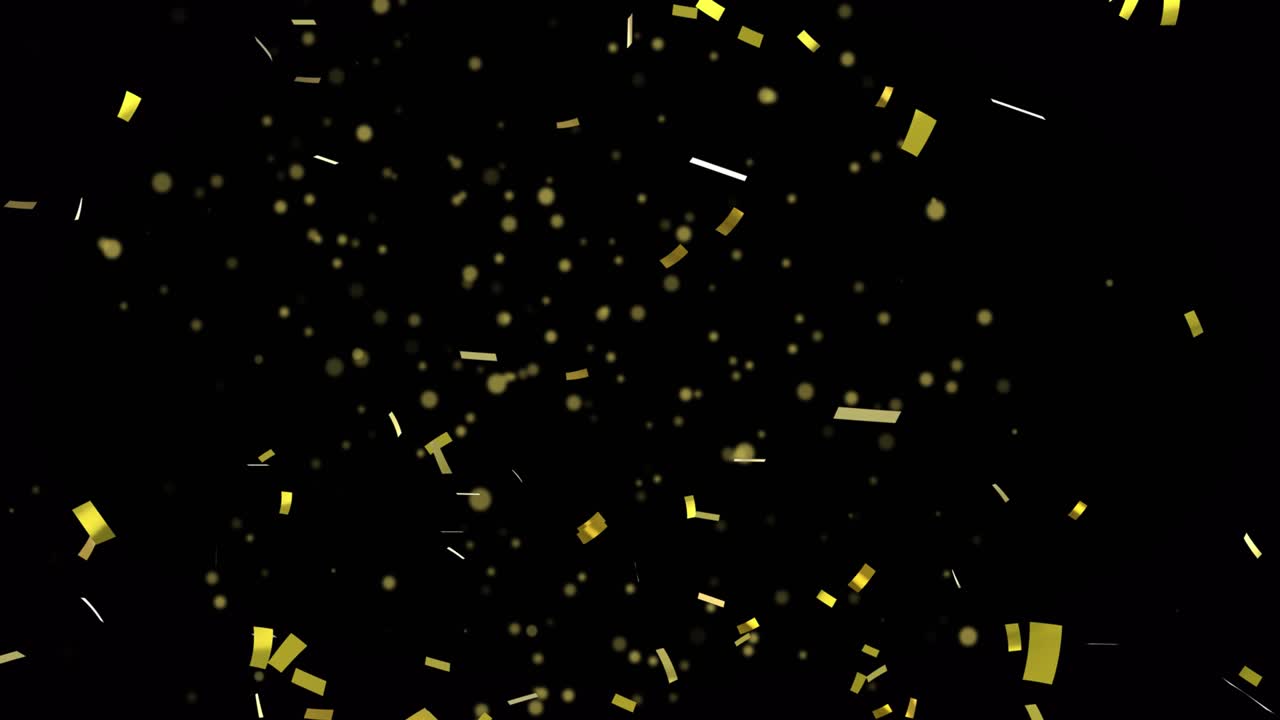 animación de confeti sobre un fondo negro