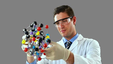 scientist experimenting molecule structure