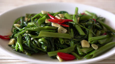 stir-fried chinese morning glory or water spinach