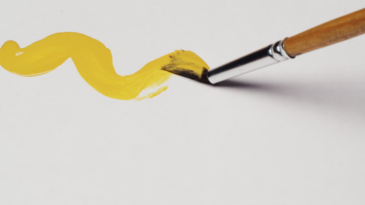 Yellow paint brush stroke