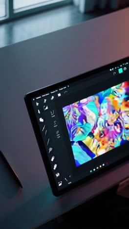 digital art creation on tablet