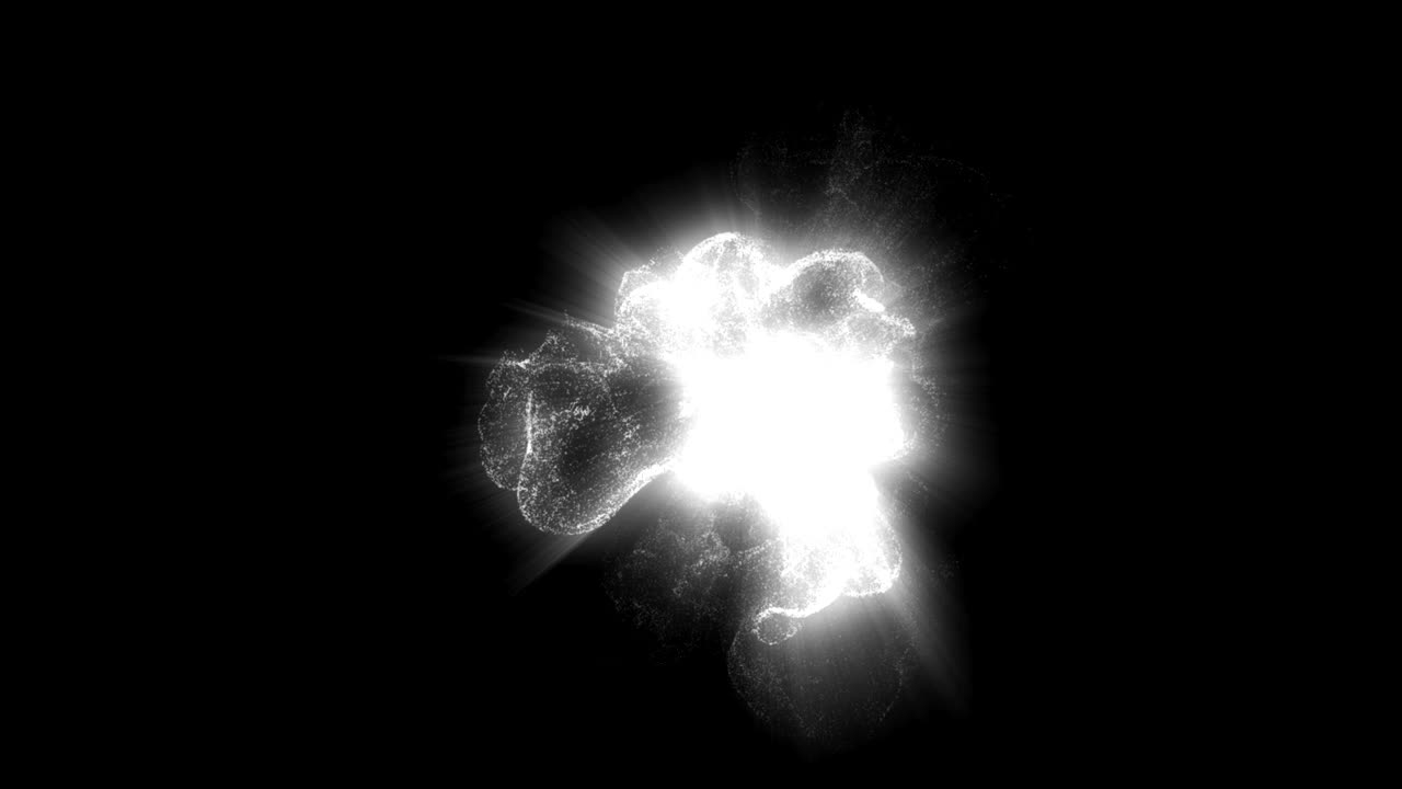 검은 바탕에 추상적인 동적 입자 소스