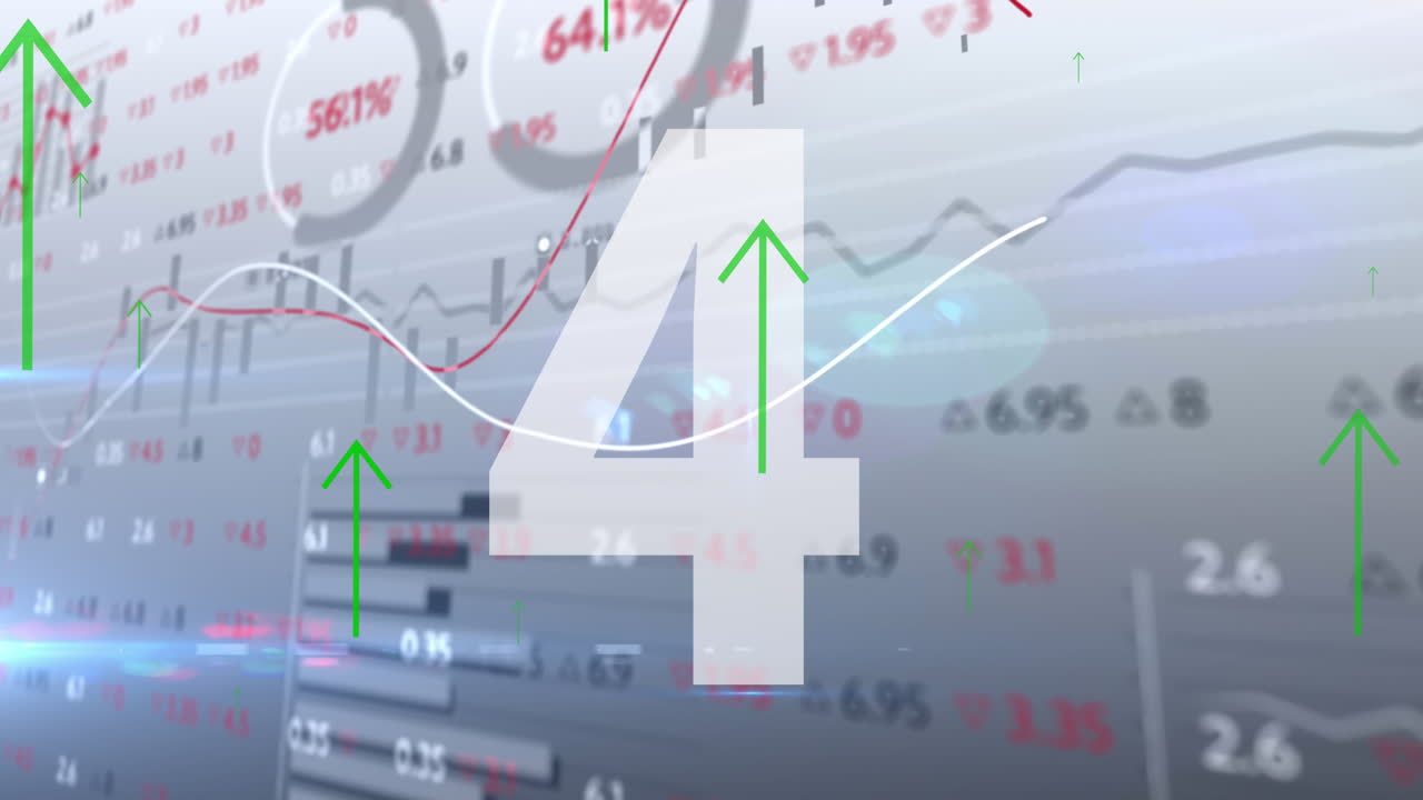 카운트다운 및 금융 데이터 처리의 애니메이션 화면을 통해