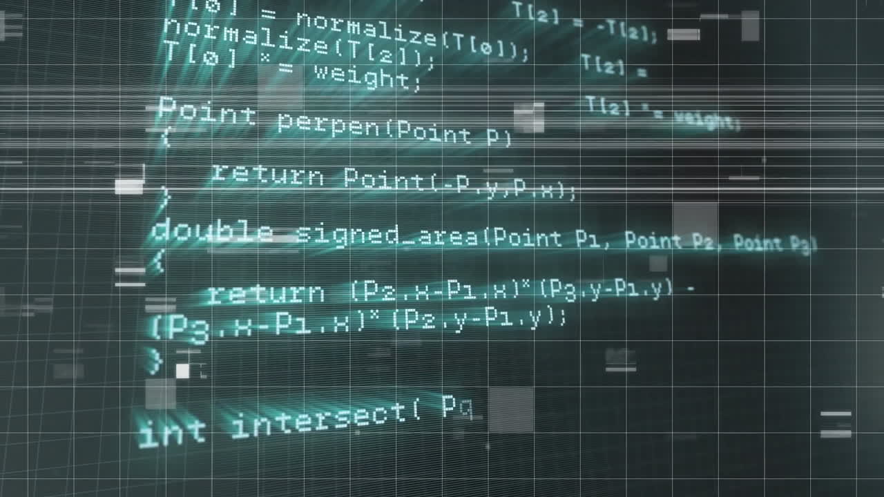 Data processing on dark green background