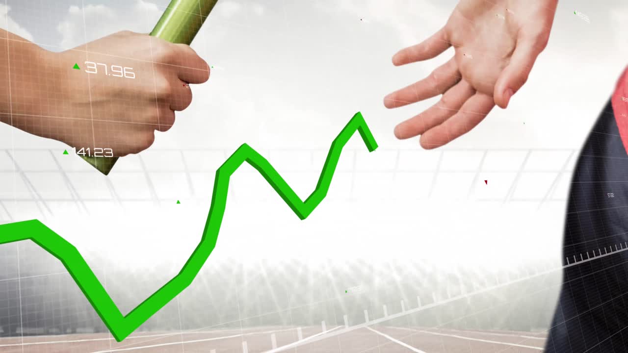 animaciones del procesamiento de datos financieros sobre el corredor caucásico