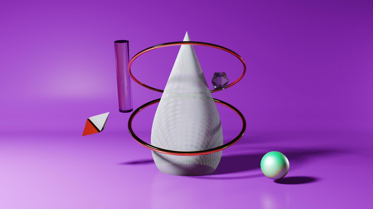 formas geométricas abstractas animación 3d. imágenes de bucle sin costuras creativas.
