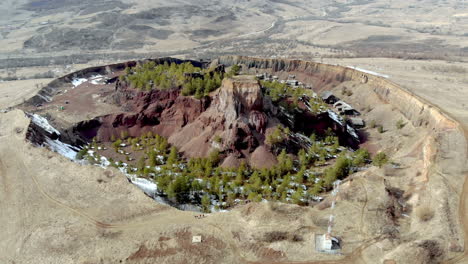 Aerial-view-of--inactive-volcano-,-Racos,-Romania