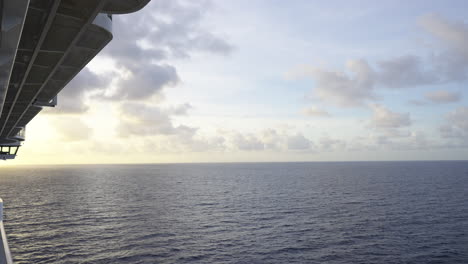 slow motion of the atlantic ocean from the side of a cruise ship