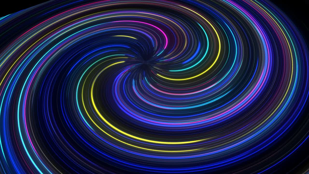 Neon Lights Animation. Color space circulation 4k