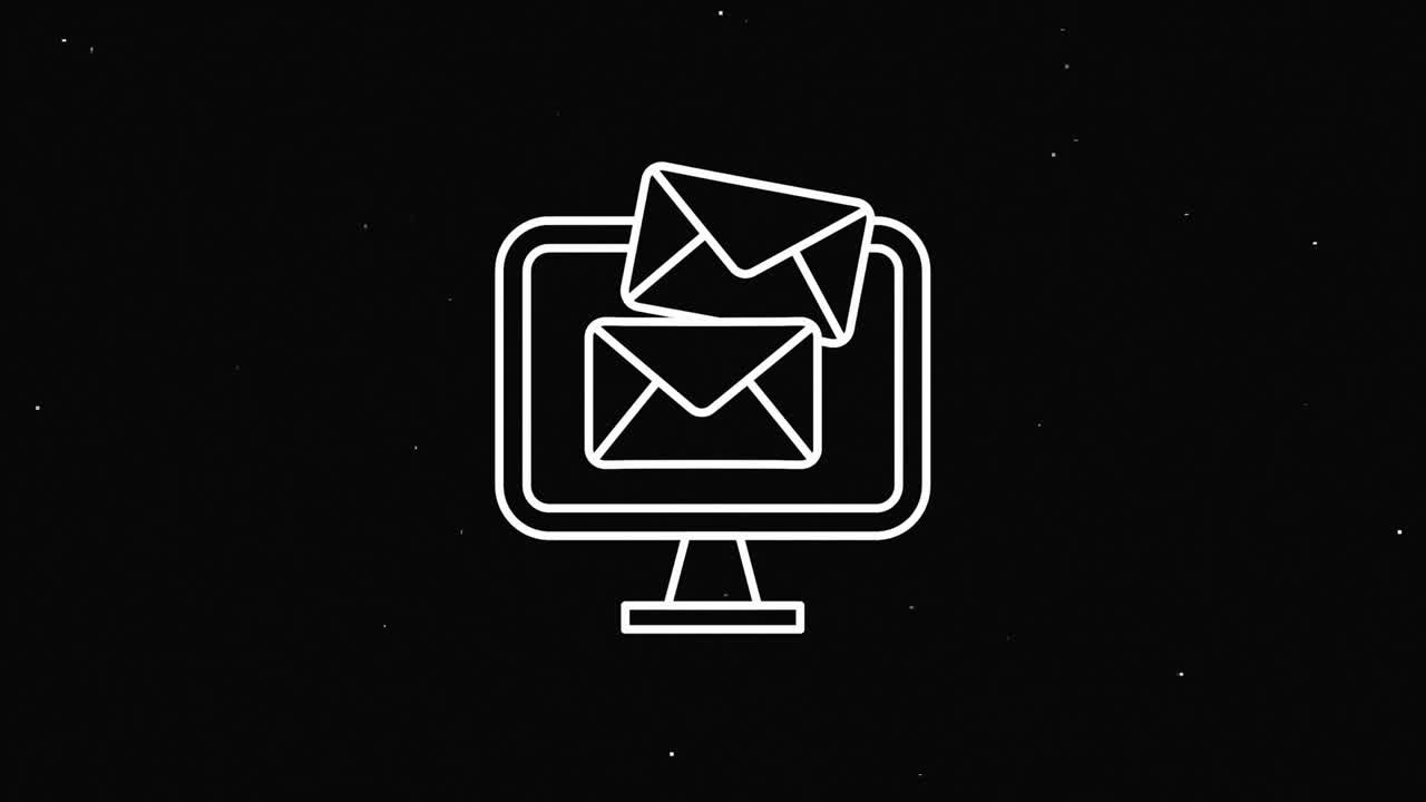 Social media glitch icon design isolated on red background. Outline web icon. Motion graphics.