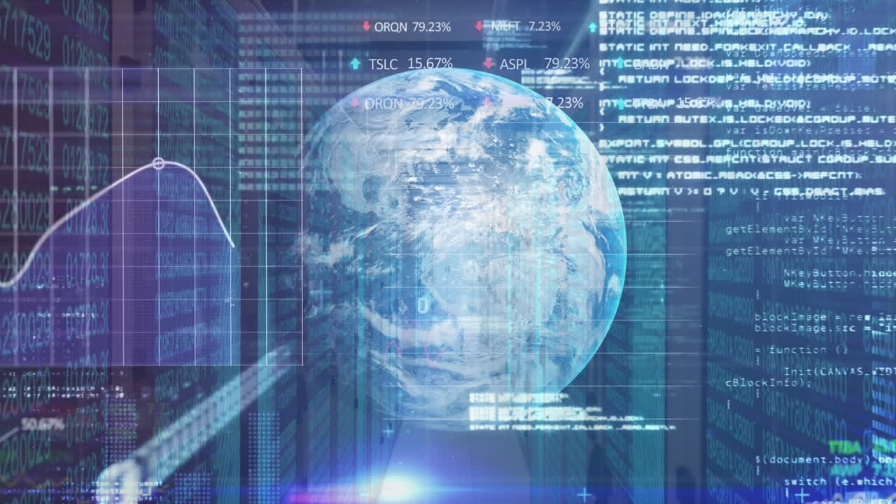 전 세계 데이터 프로세싱의 애니메이션