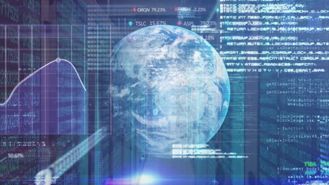 Animation of data processing over globe