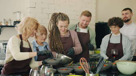 cooking class in progress