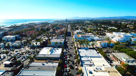 Dron-De-La-Ciudad-De-La-Playa-Del-Centro-De-Oceanside