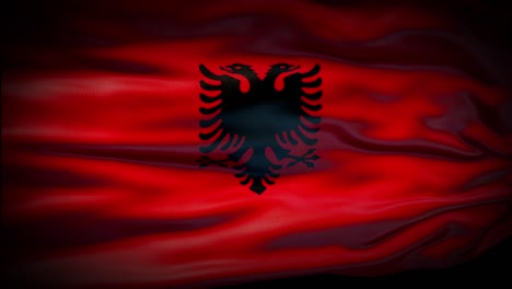 animation albania flag is waving seamless loop. albania flag waving in the wind. realistic 4k national flag of albania closeup.