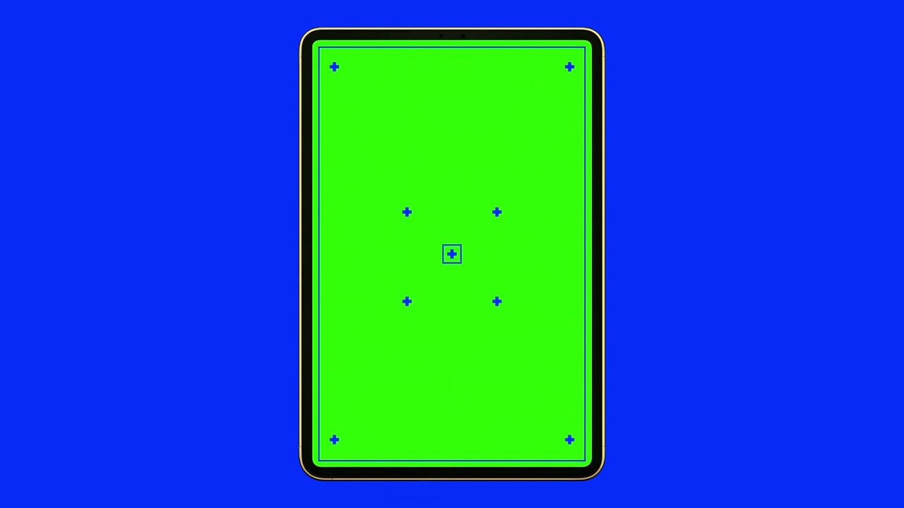 Cornice realistica di tablet iPad animata. Modello grafico concettuale di mockup per tablet iPad. Il tablet iPad si ingrandisce da uno schermo centrale statico. 4K