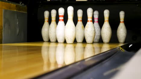 bowling pins on lane