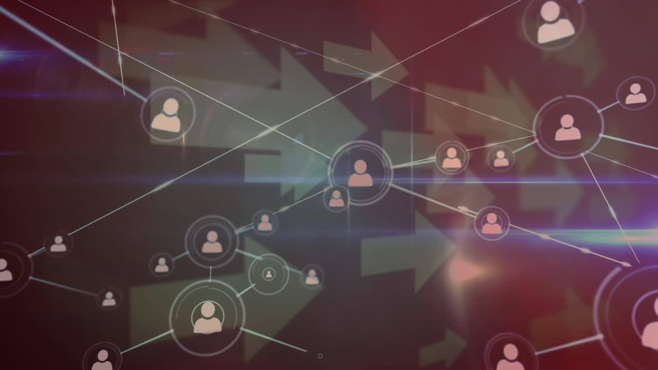 animación de la red de conexiones sobre flechas