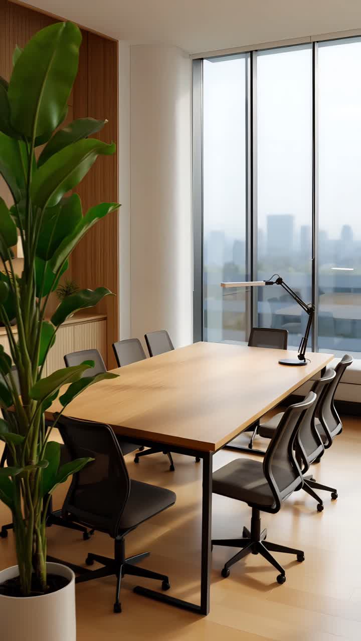 Interni Estetici di Spazio Coworking Moderno 4K