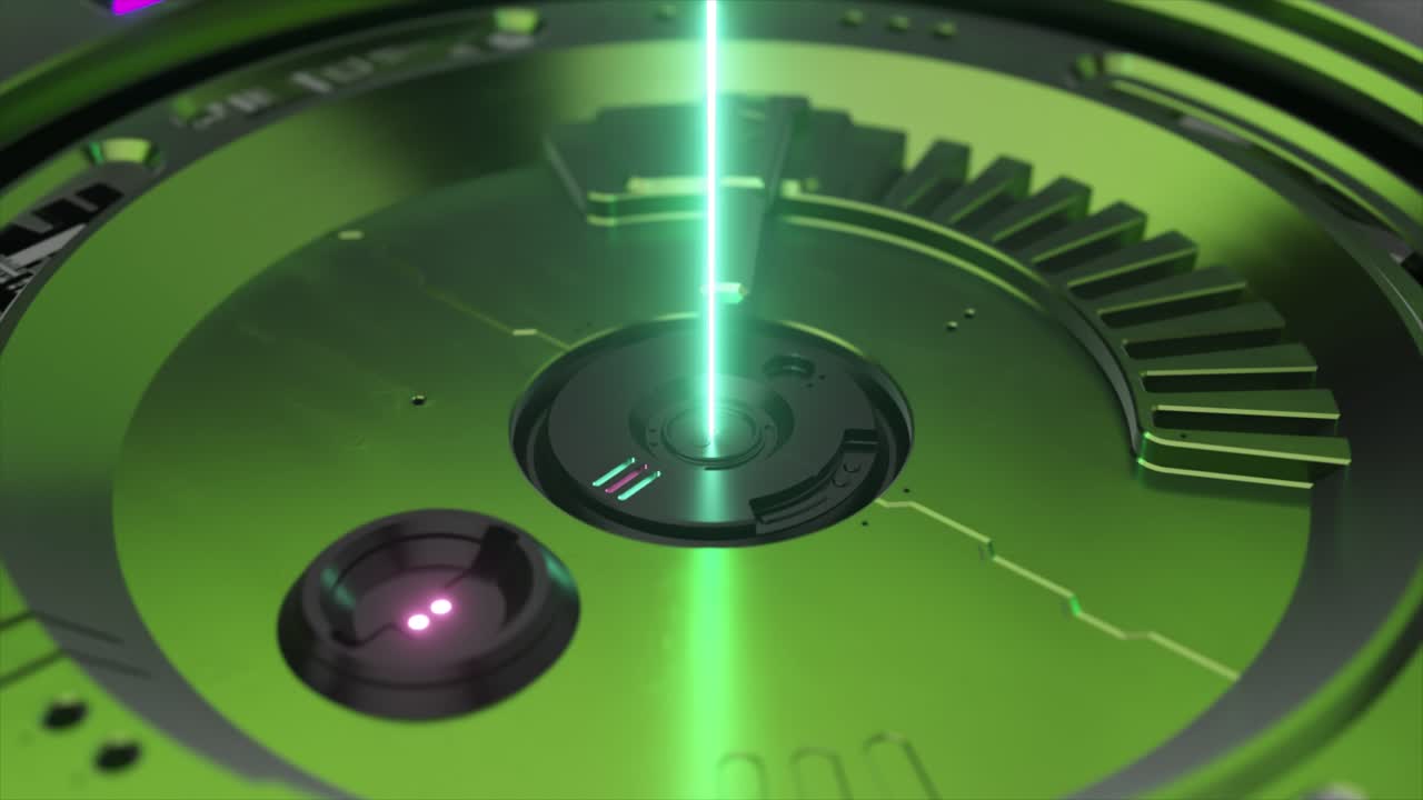 reloj mecánico futurista con láser