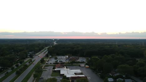 Sunset-in-the-rural-town-of-the-midwest-forest