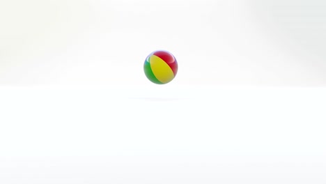 beach ball bouncing towards camera.