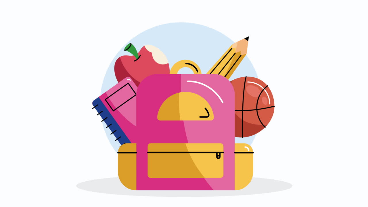 bolsa escolar y suministros de animación