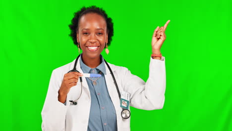 Pointing,-healthcare-and-black-woman