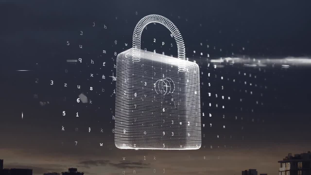 도시 풍경 위에서  ⁇ 락과 데이터 처리의 애니메이션