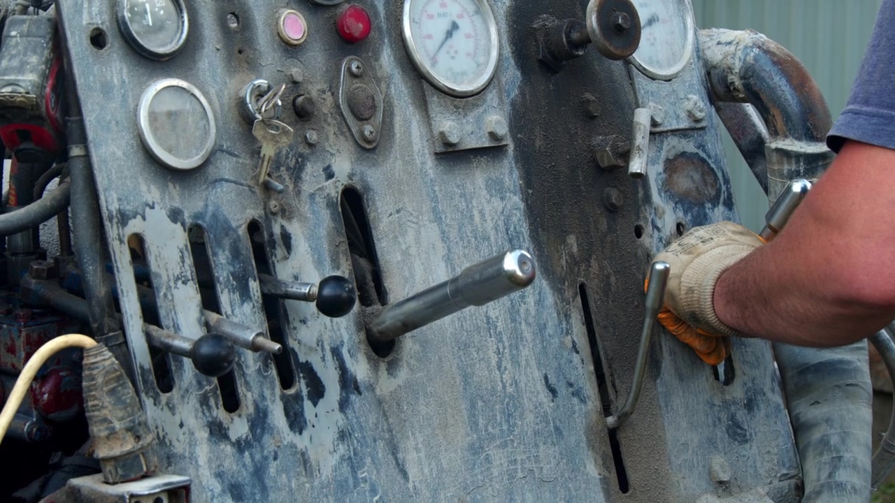 Drilling equipment used for water well installation in a rural area