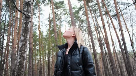 woman in a forest