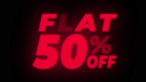 flat 50% off neon sign