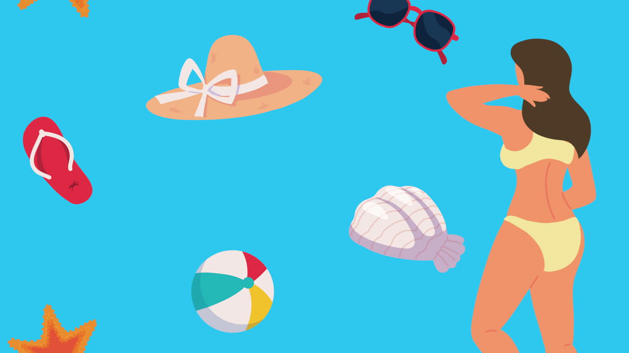 해변을 즐기는 여자