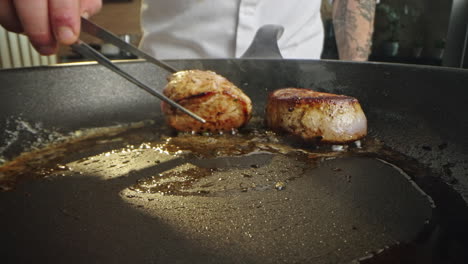 pan-frying meat