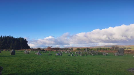 una toma temprana de la mañana de los círculos de piedra prehistóricos de beaghmore co tyrone irlanda del norte