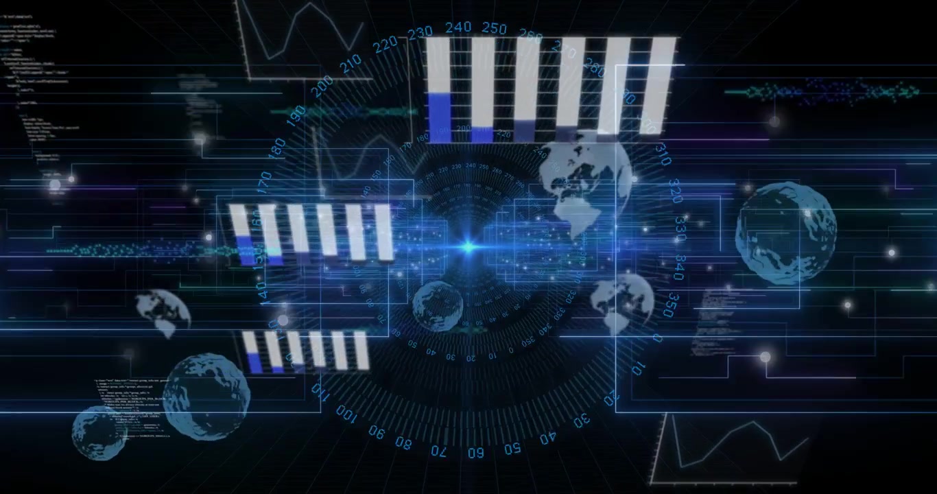 Central HUD cluster pulsing blue pulse, driving panel sliding and bars rising, showing tech data