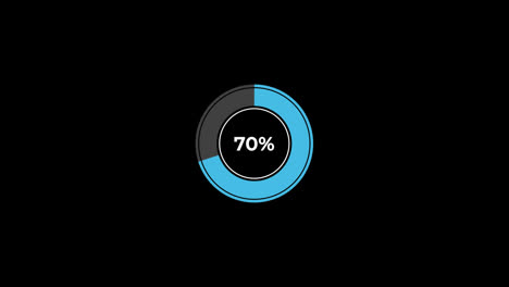 Pie-Chart-0-to-70%-Percentage-Infographics-Loading-Circle-Ring-or-Transfer,-Download-Animation-with-alpha-channel.