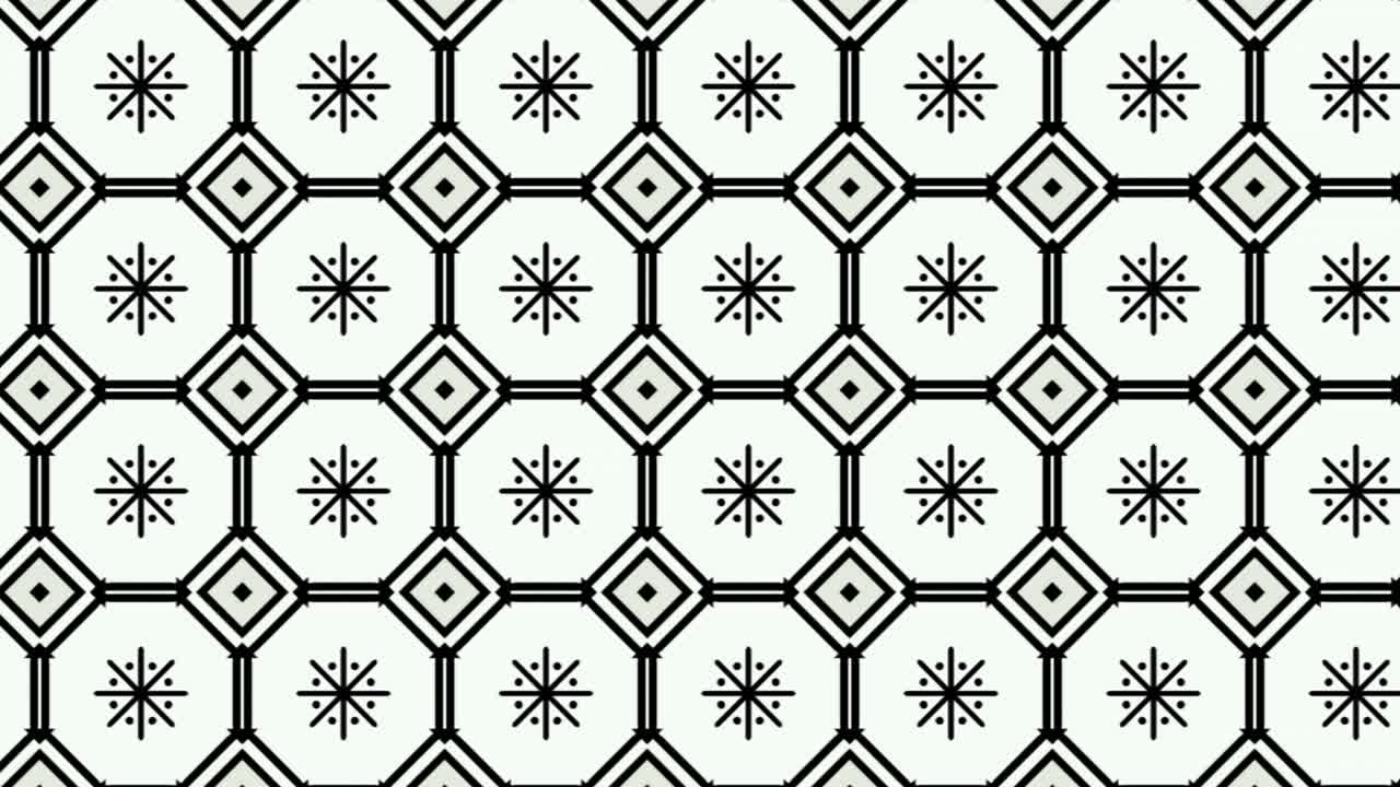 animación de diapositivas de patrón de textura floral abstracto sin fisuras en blanco y negro