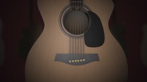 close up shot of an acoustic guitar