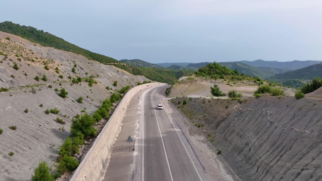 산악 도로 공중 사진